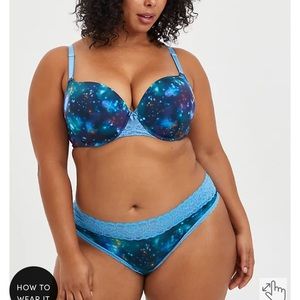 Blue galaxy lace thong- torrid